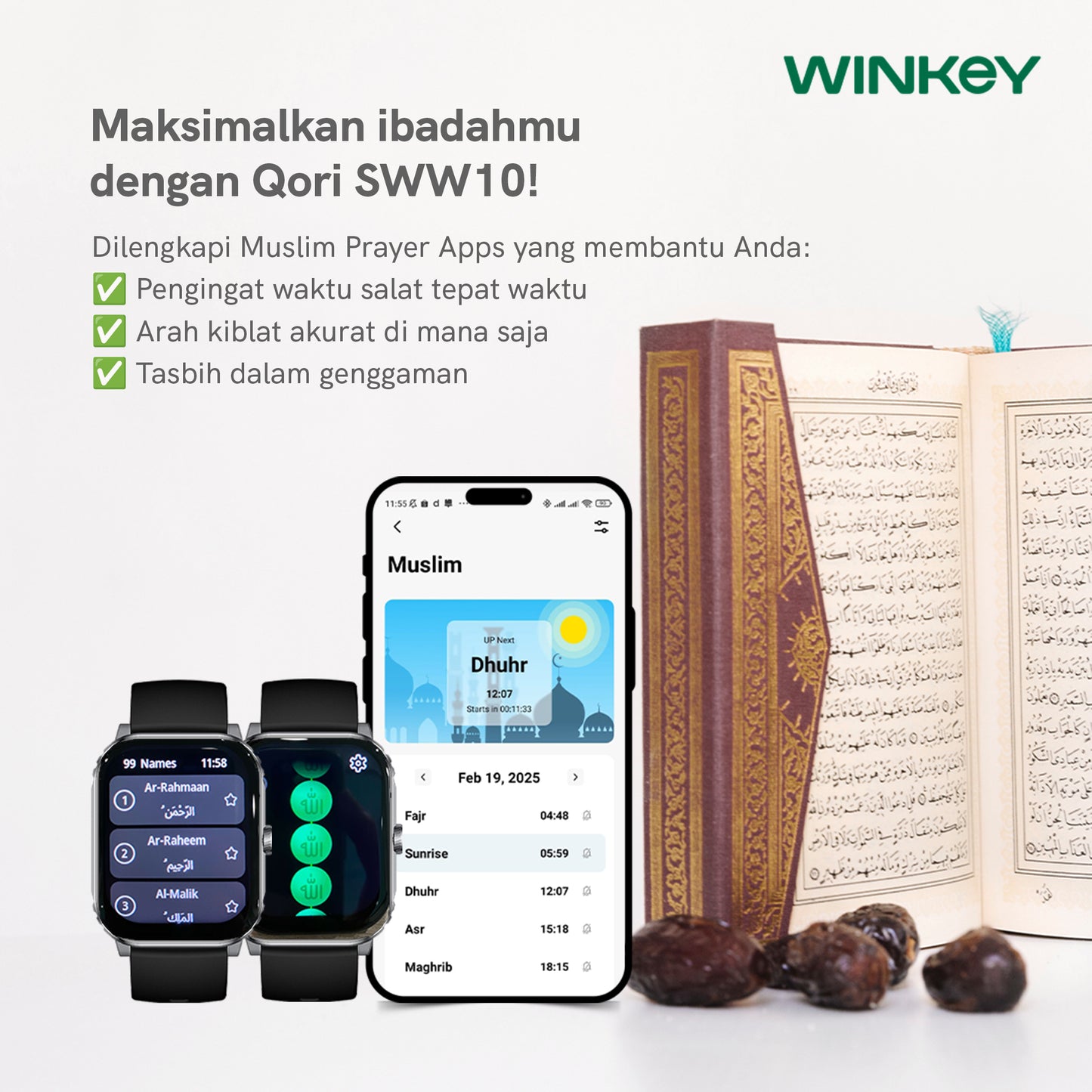 WINKEY Smartwatch Qori SWW10 - Black