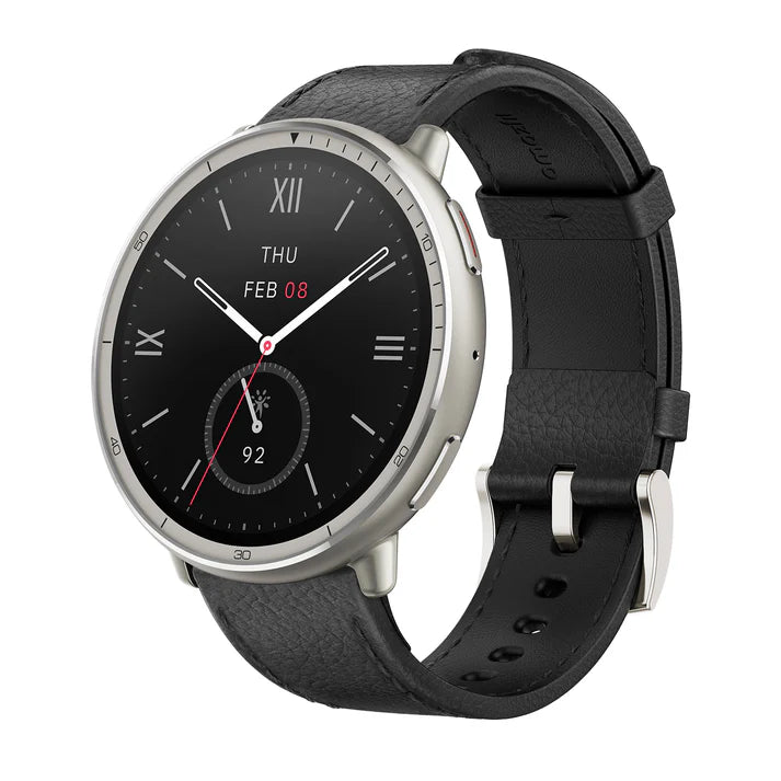AMAZFIT ACTIVE 2 Round Smartwatch - Black Leather – Premium