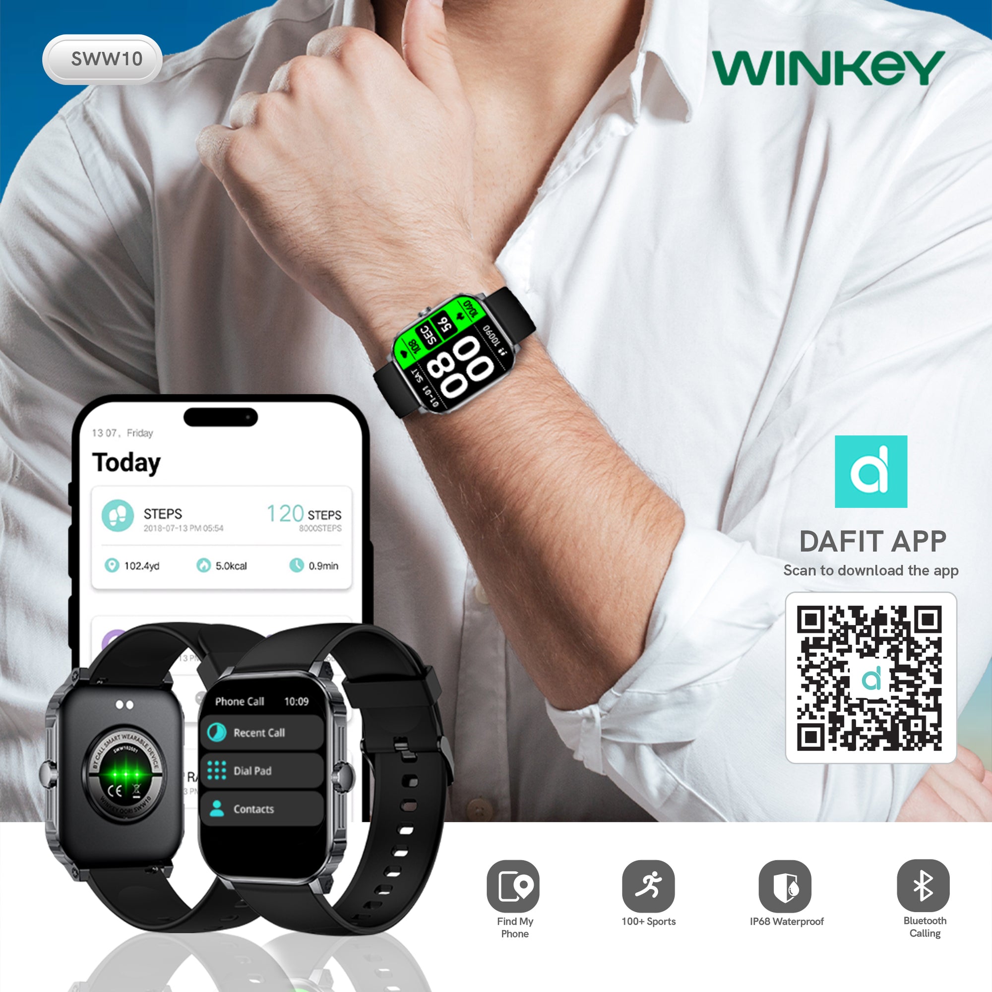 WINKEY Smartwatch Qori SWW10 - Black