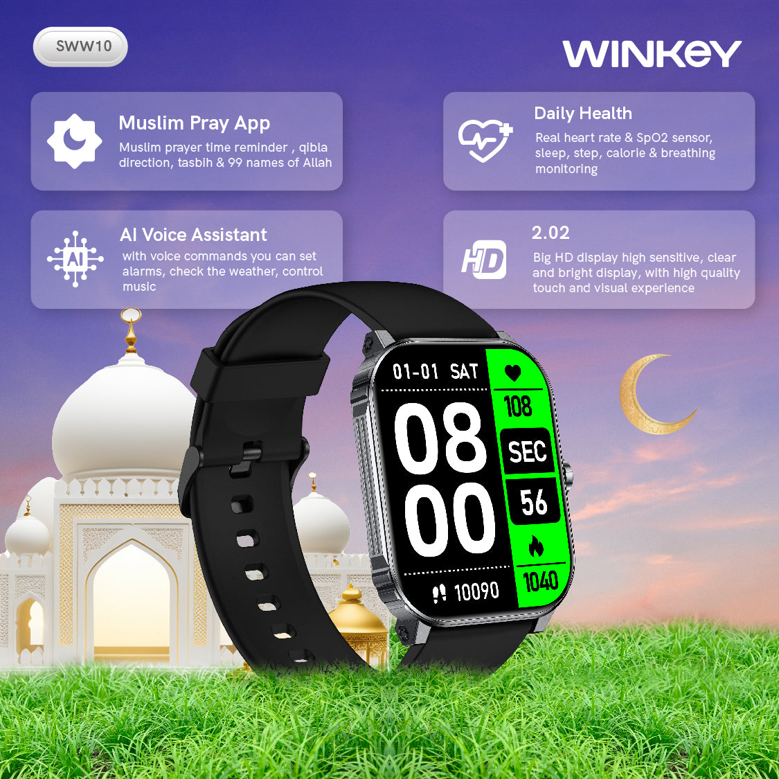 WINKEY Smartwatch Qori SWW10 - Black