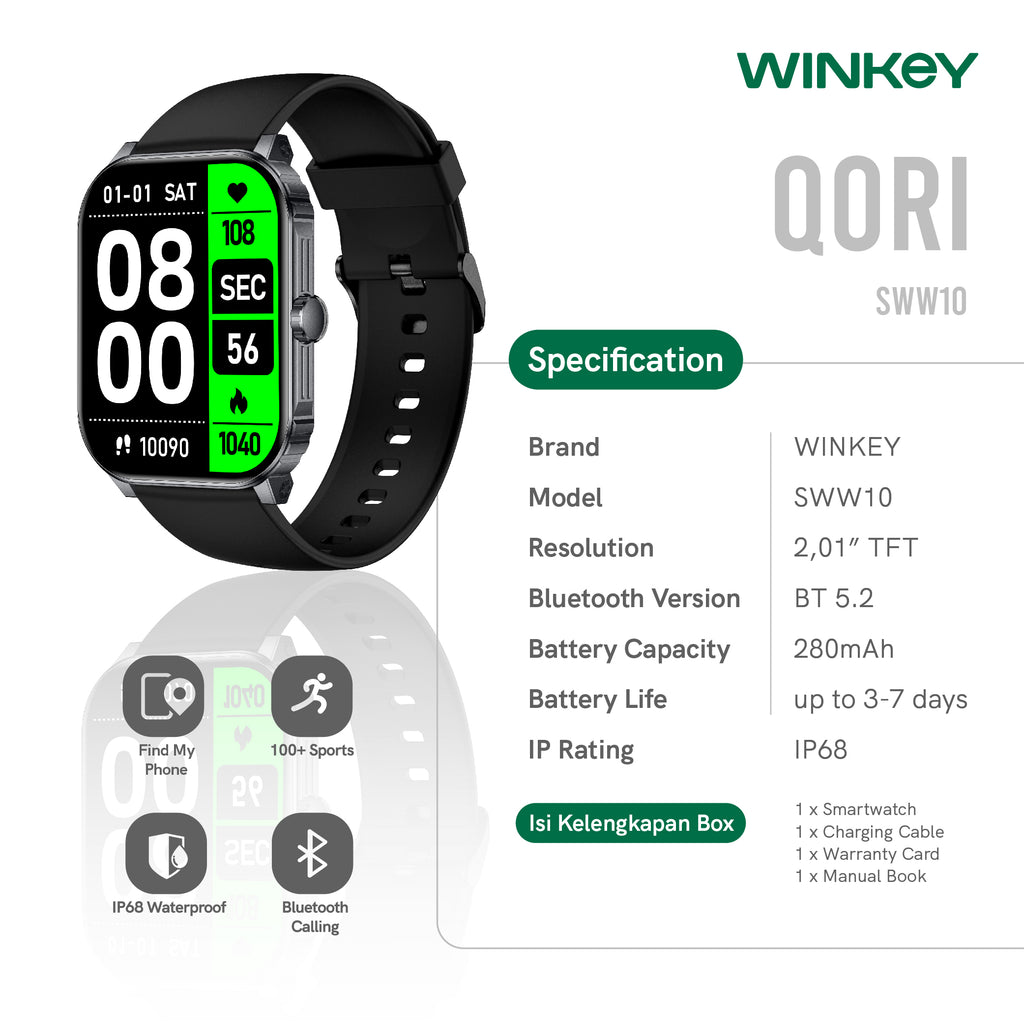 WINKEY Smartwatch Qori SWW10 - Black