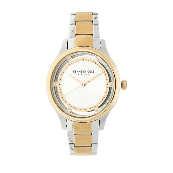Jam tangan pria KENNETH COLE KC10030798 dengan desain modern, dial berwarna hitam, tali stainless steel, dan tampilan elegan