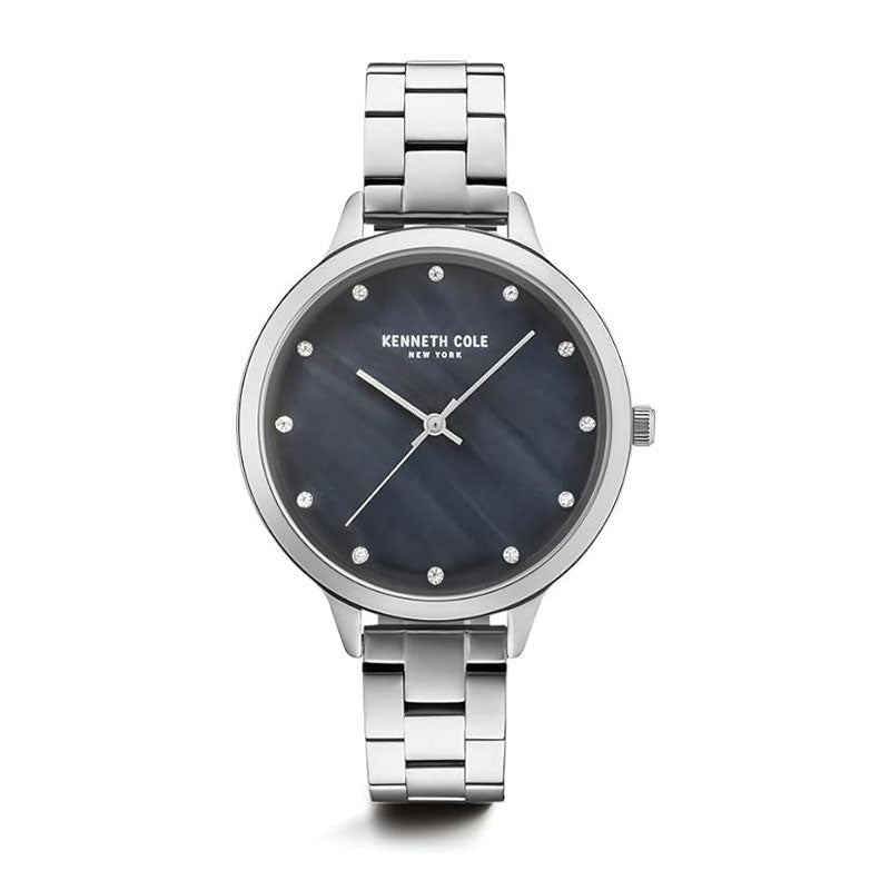 Jam tangan wanita Kenneth Cole New York KC15056008 dengan desain ramping dan tali stainless steel elegan.