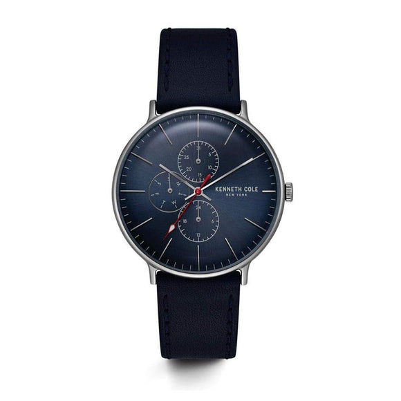 Jam tangan pria KENNETH COLE KC15189001 dengan skeleton dial dan tali stainless steel bergaya elegan modern.