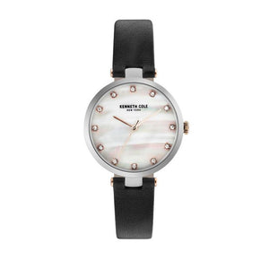 Jam tangan wanita KENNETH COLE KCNY50257001 dengan tali mesh stainless steel dan dial minimalis elegan.


