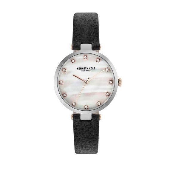 Jam tangan wanita KENNETH COLE KCNY50257001 dengan tali mesh stainless steel dan dial minimalis elegan.


