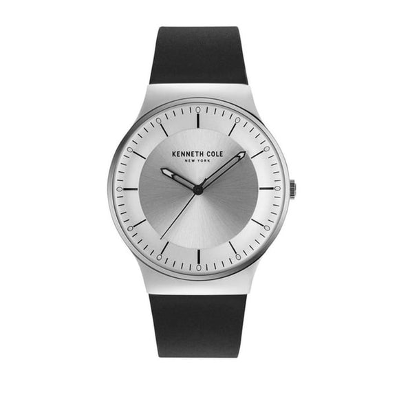 Jam tangan Kenneth Cole KCNY5058400 dengan desain elegan, stainless steel, dan dial silver / ungu yang modern