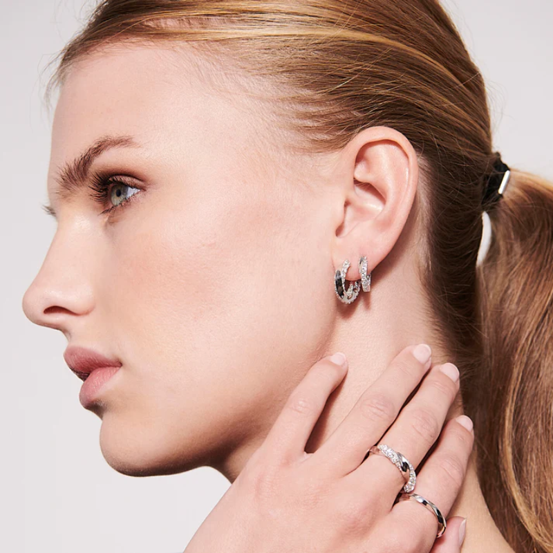 SIF JAKOBS Earrings Ferrara Medio SJ-E12109-CZ-SS