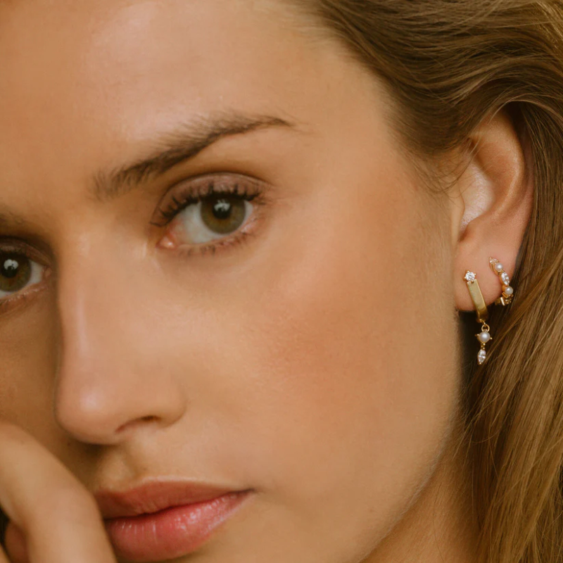SIF JAKOBS Earrings Adria Creolo Piccolo SJ-E12234-PCZ-YG