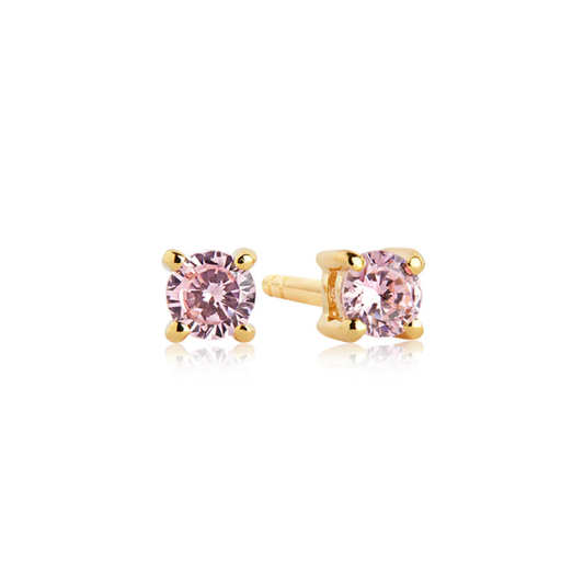 SIF JAKOBS Earrings Princess Round SJ-E3MMRD-PK(YG)