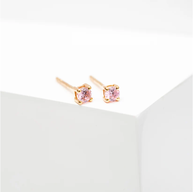 SIF JAKOBS Earrings Princess Round SJ-E3MMRD-PK(YG)