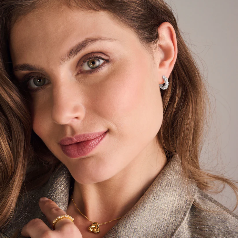 SIF JAKOBS Earrings Belluno Creolo Parvus SJ-E42114-CZ-SG