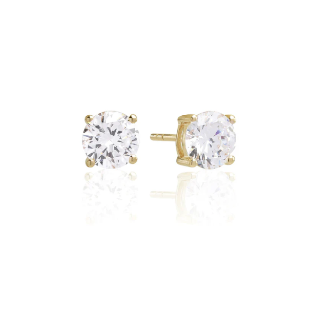 SIF JAKOBS Earrings Princess Round SJ-E7MMRD-CZ(YG)