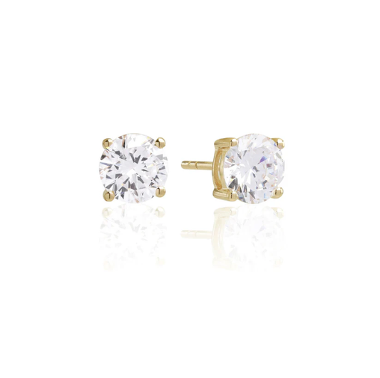 SIF JAKOBS Earrings Princess Round SJ-E7MMRD-CZ(YG)
