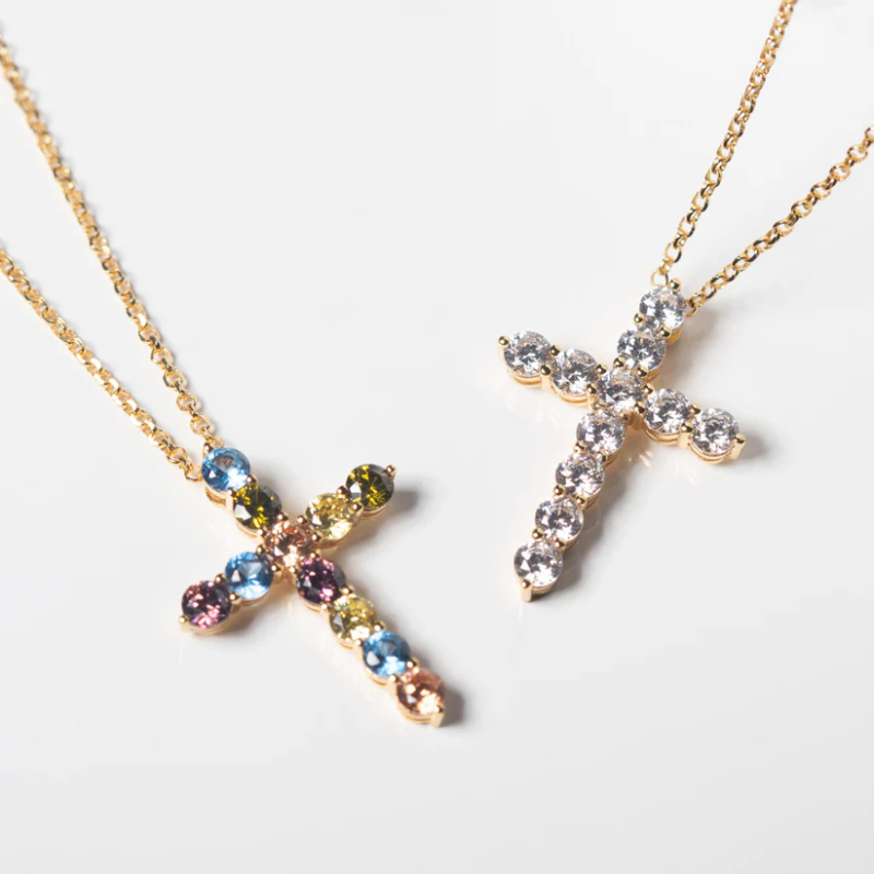 SIF JAKOBS Necklace Belluno Croce SJ-N2394-CZ-YG