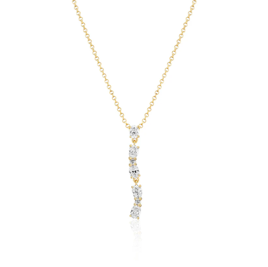 SIF JAKOBS Necklace Ovale Lungo SJ-N2421-CZ-YG
