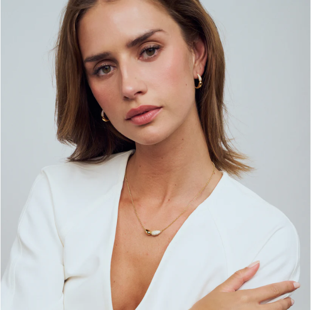 SIF JAKOBS Necklace Goccia Due SJ-N2589-CZ-YG