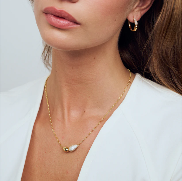 SIF JAKOBS Necklace Goccia Due SJ-N2589-CZ-YG