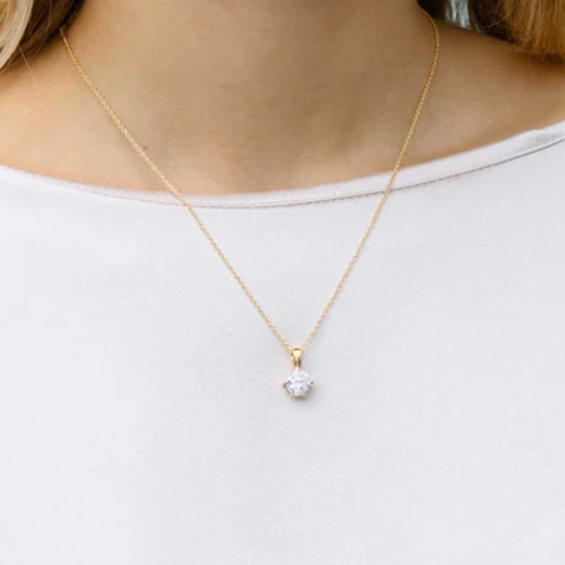 SIF JAKOBS Necklace Princess Round Pendant SJ-P8MMRD-CZ/45 (ONLY PENDANT)