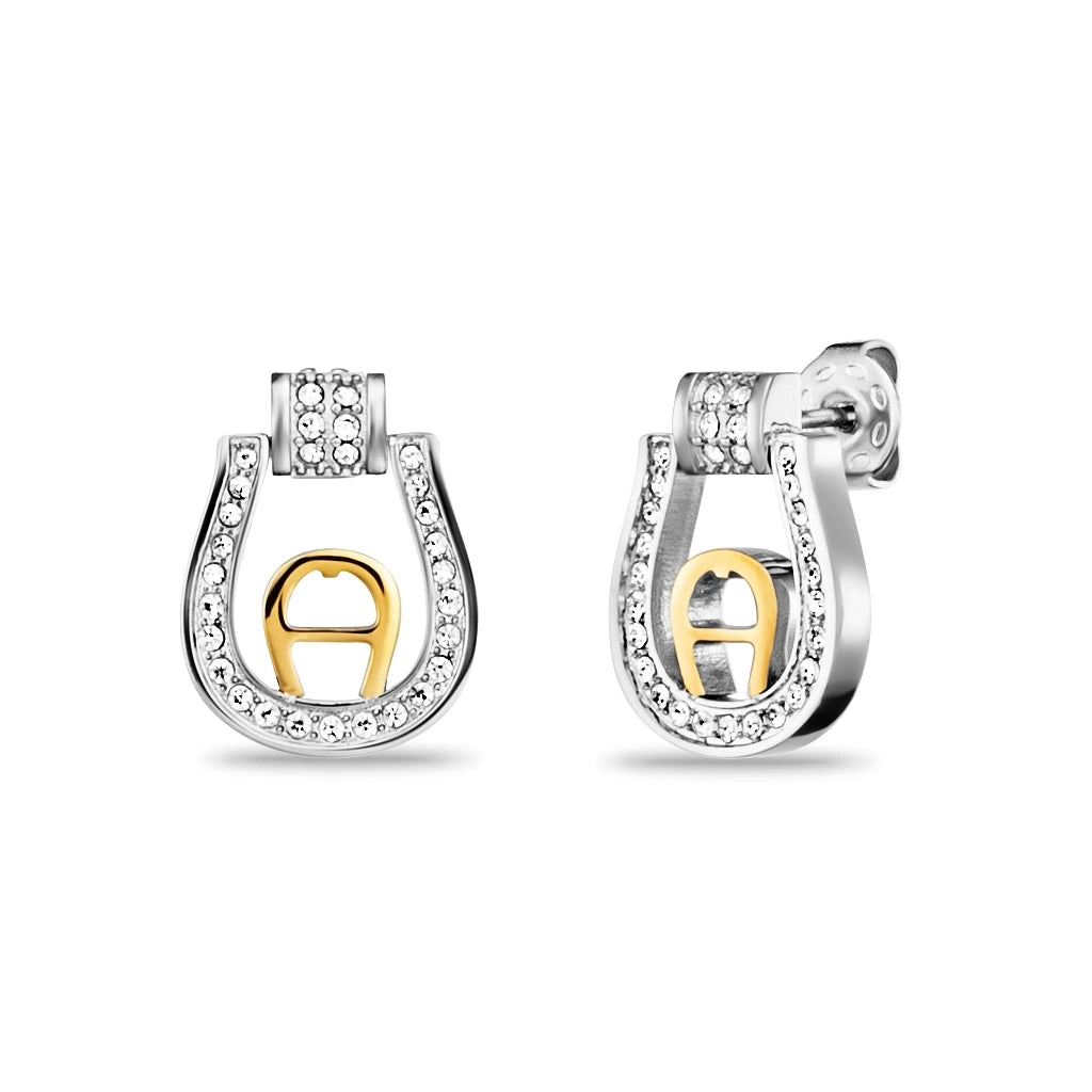 AIGNER SILVER / GOLD LADIES EARRINGS AGJ.241034.SGER